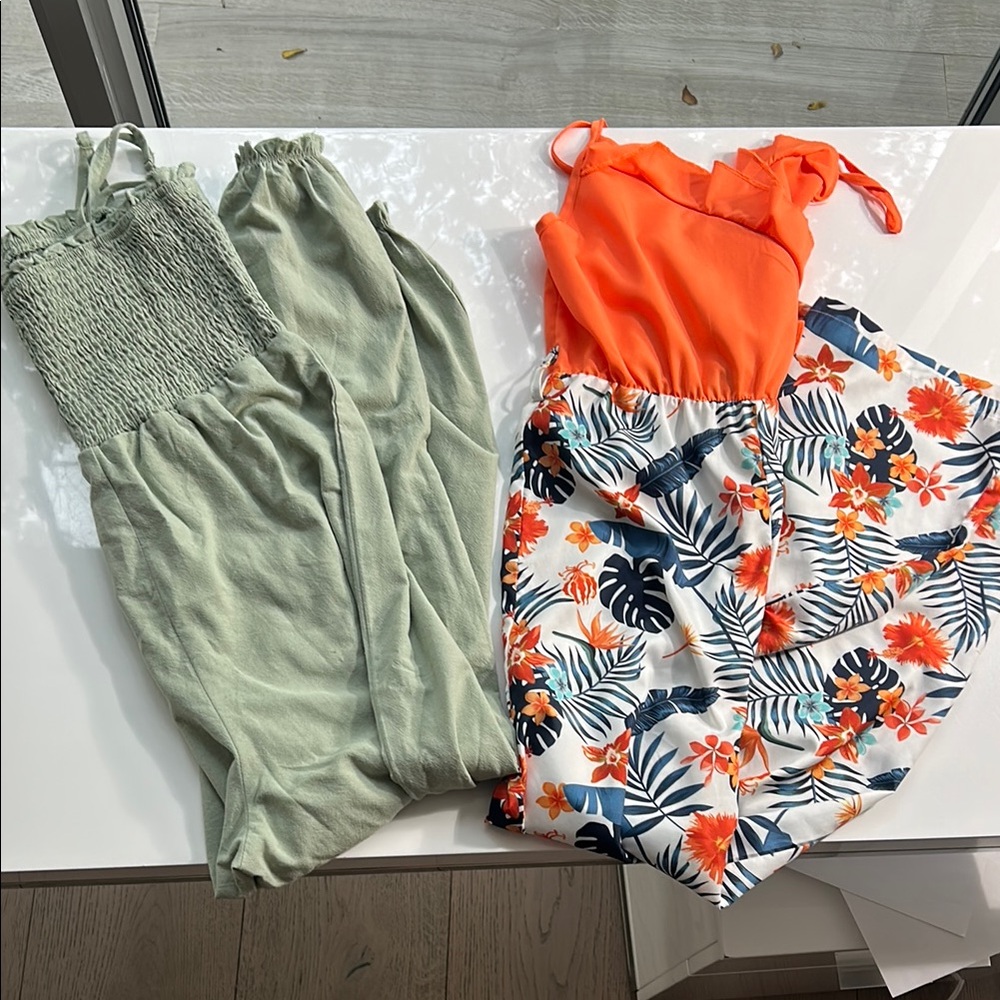 Floral and Green Jumpsuits